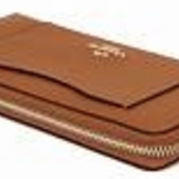 NWT Coach F54007 Crossgrain Leather Accordion Zip Wallet Saddle Below $250 Retai - Picture 4 of 6
